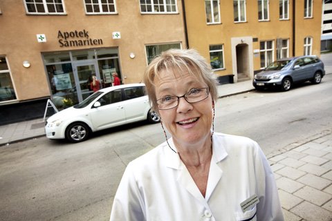 Apoteksamariten Kristina Fritjofsson Upsala Ruotsi, KUVA: Staffan Claesson