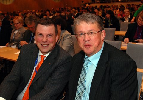 Ilkka Oksala ja Juha Rehula Apteekkaripäivillä 2011, Kuva: Inkeri Koskela